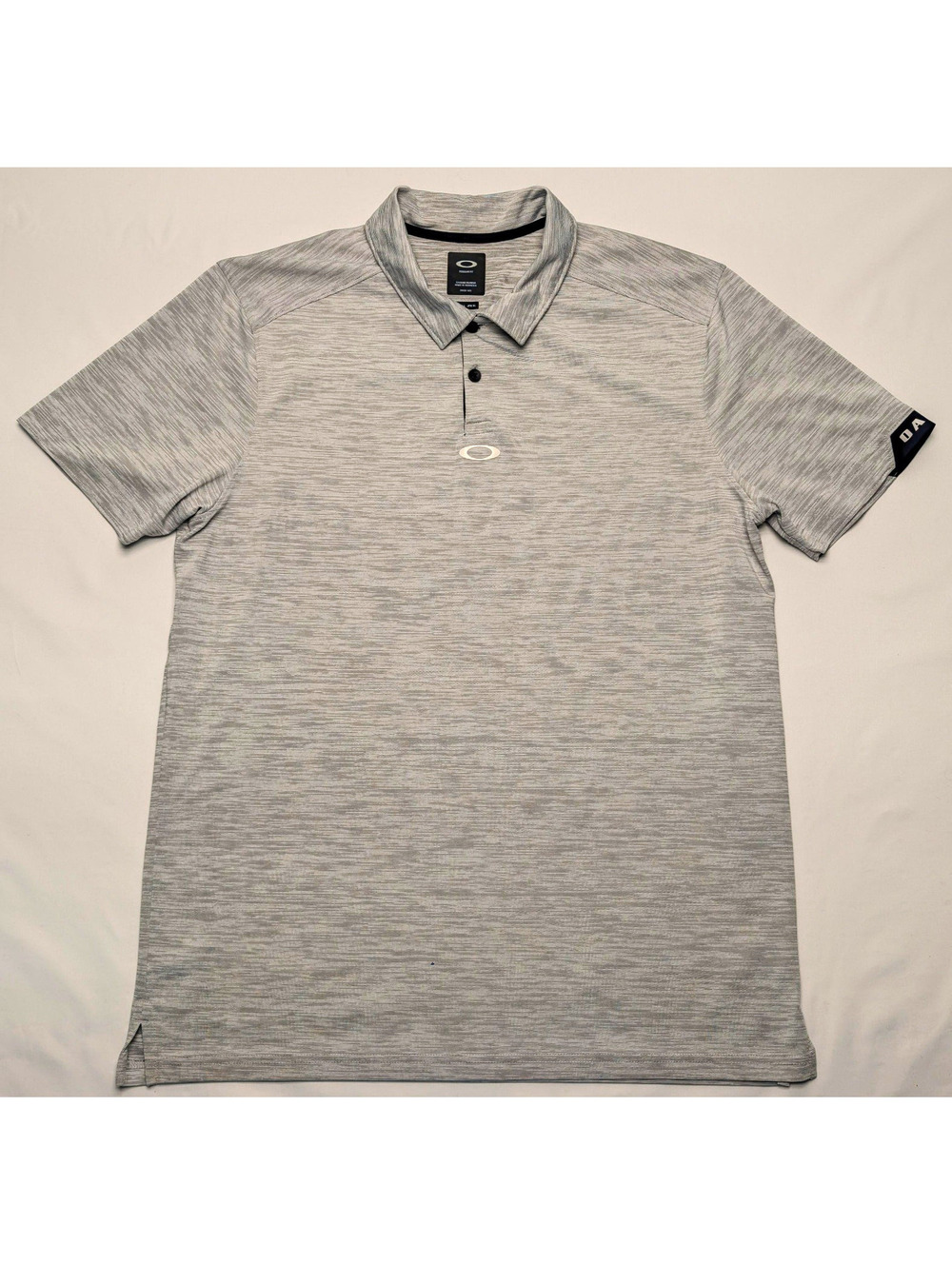 Oakley Men's Heathered Gray Gravity Pro Polo Shirt Short Sleeve Regular Fit Sz L